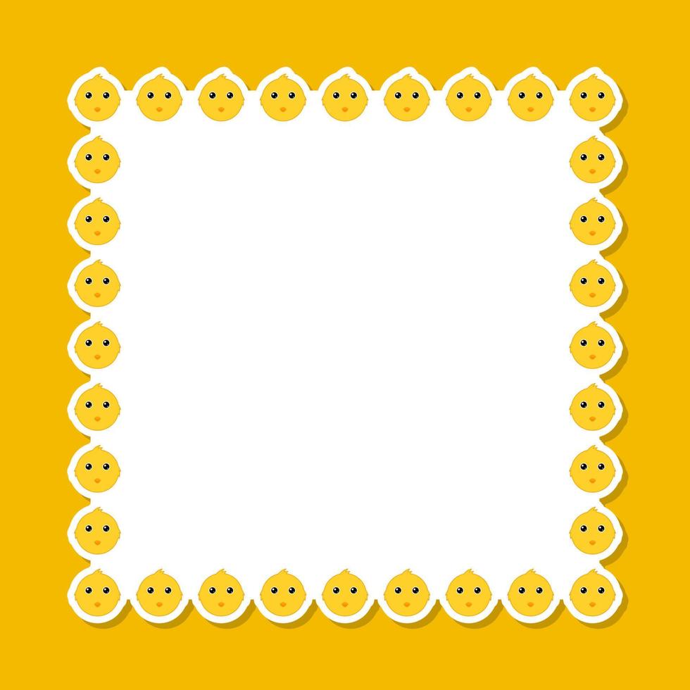 Chicken with square frame for banner, poster, and greeting card vector