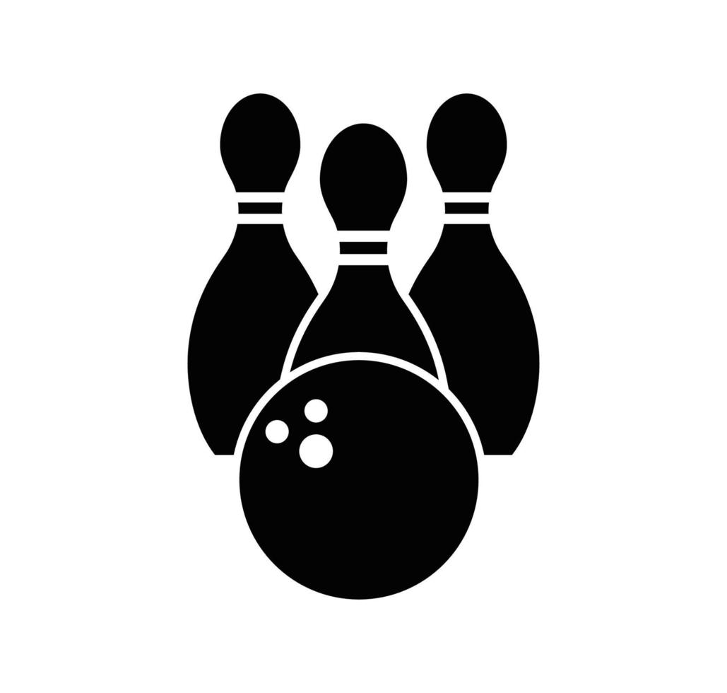 Pin bowling icon vector logo design template