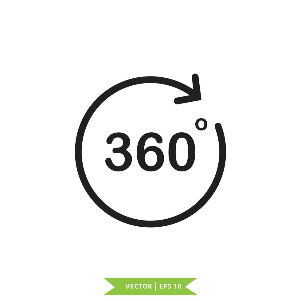 360 degree icon logo design template vector