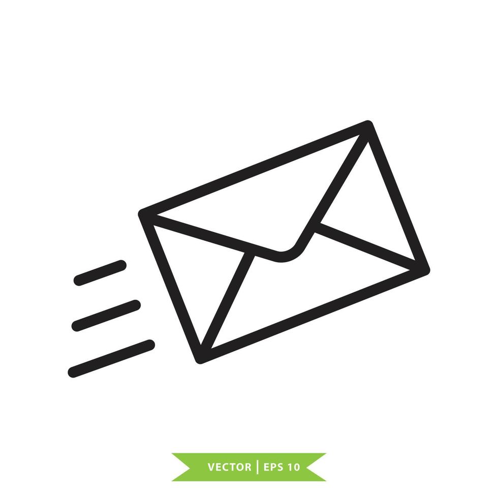 Envelope icon vector logo design flat style