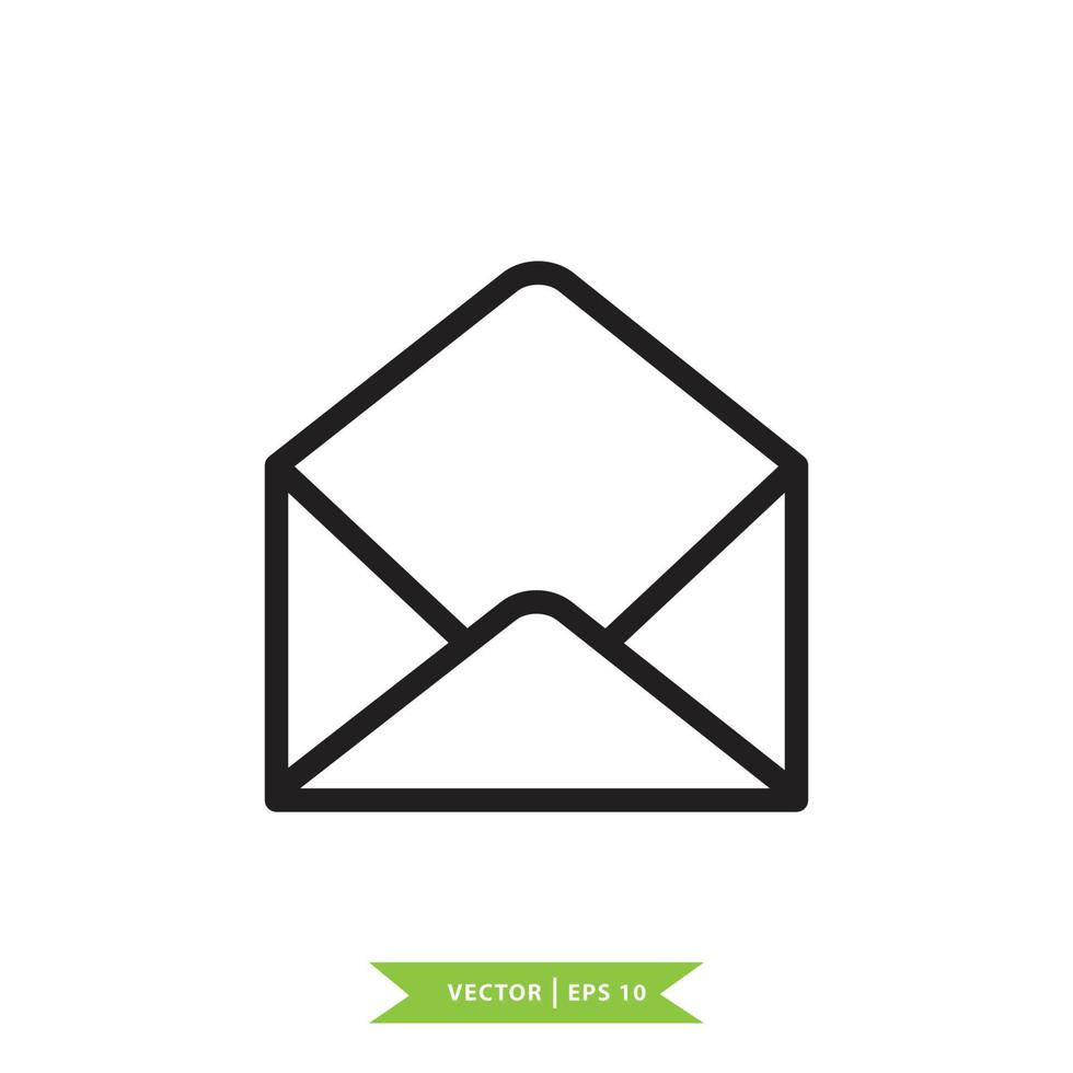 Envelope icon vector logo design flat style