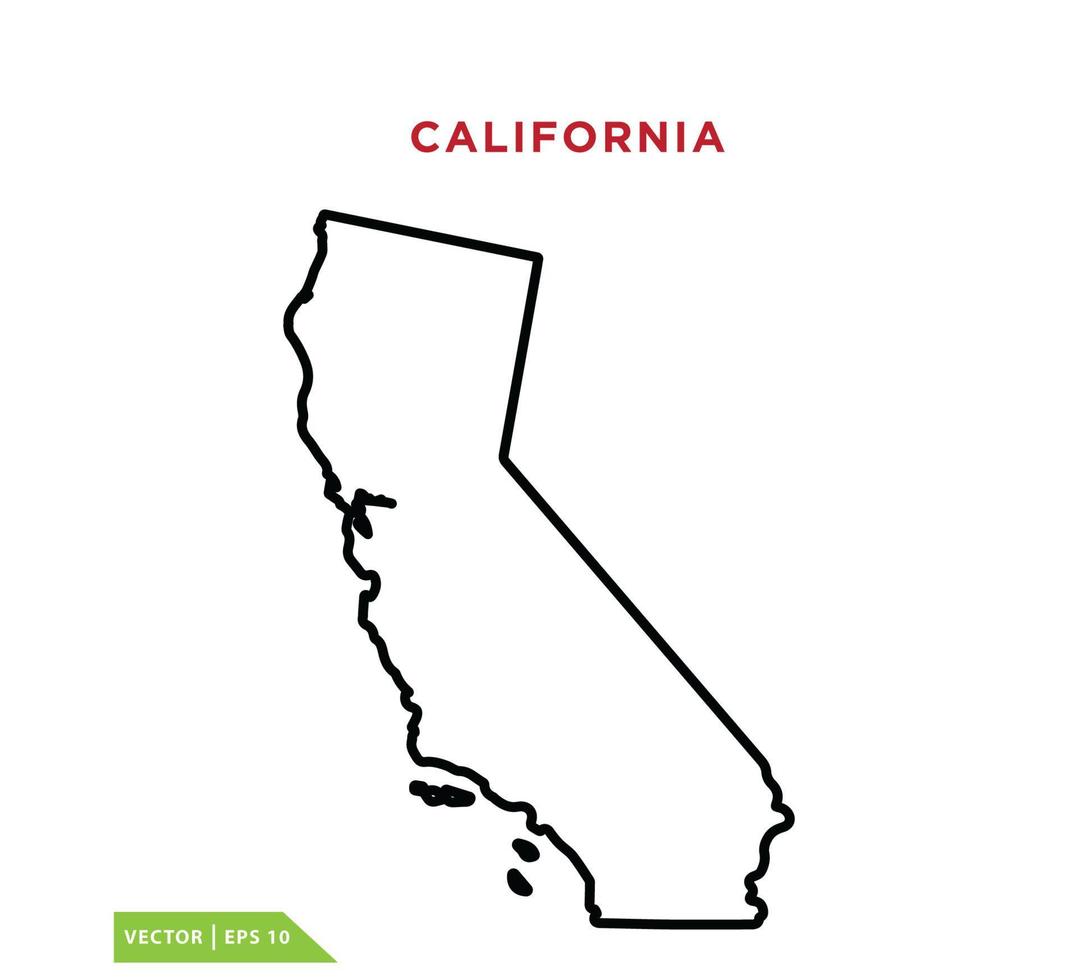 plantilla de diseño de vector de icono de mapa de california