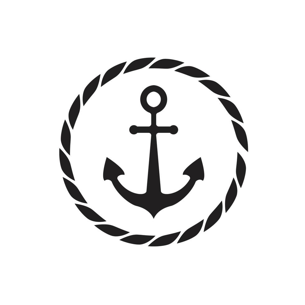 Anchor icon flat style trendy logo template vector