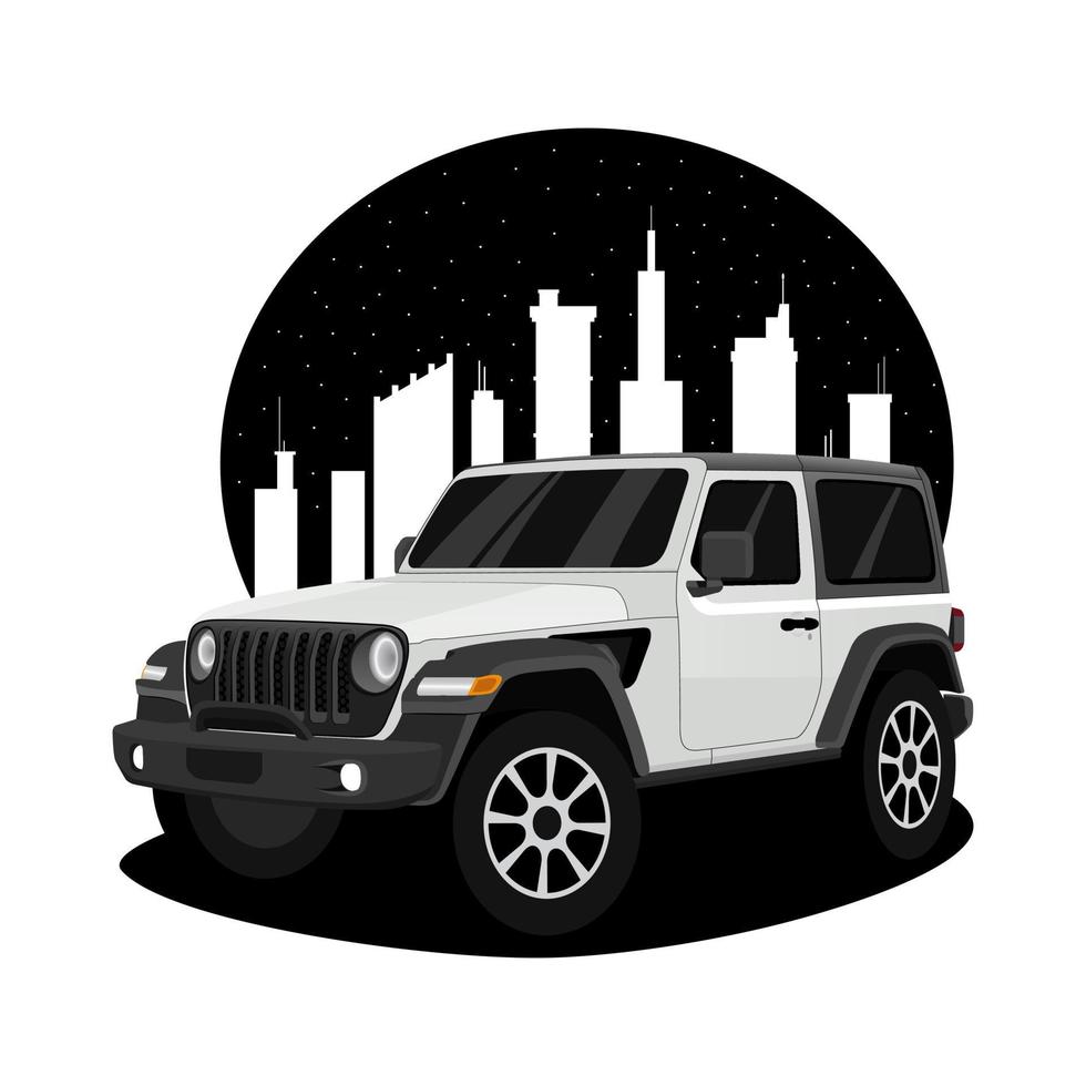 ilustración de coche jeep wrangler vector
