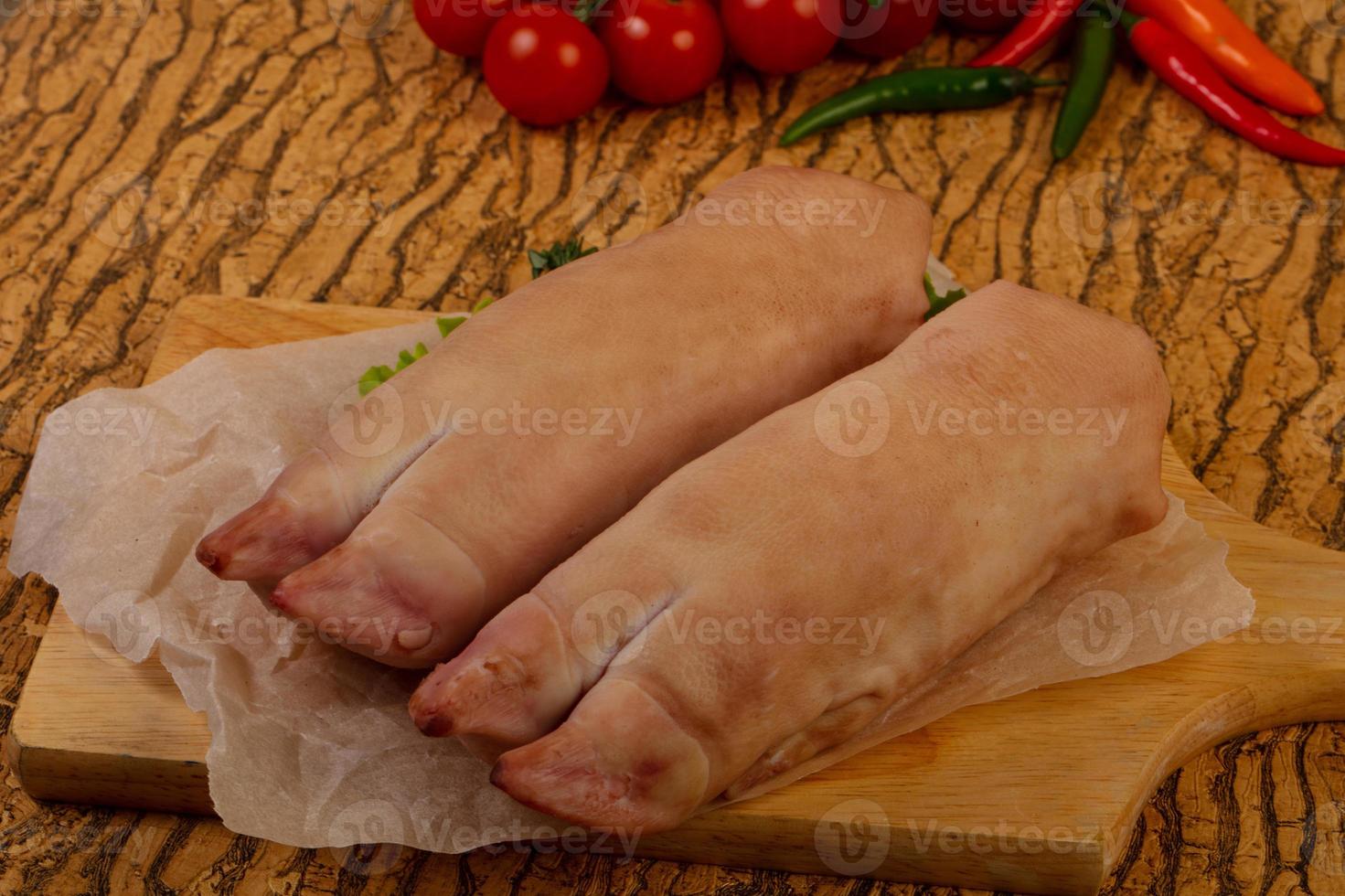 Raw pig's hoof photo