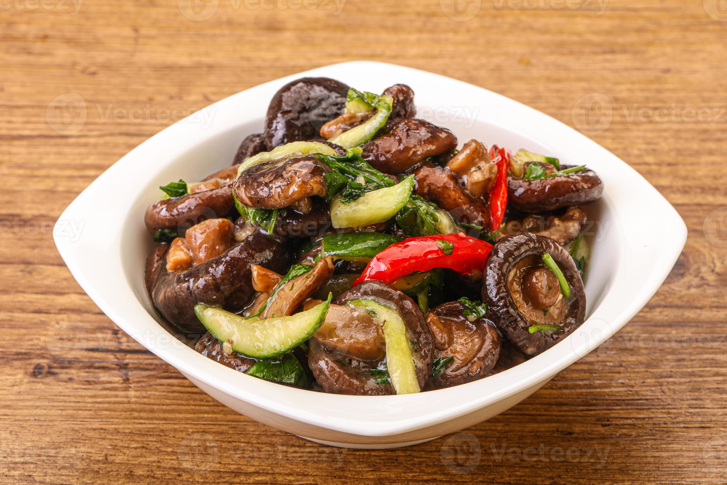 Marinated shiitake mushrooms with herbs 8548475 Stock Photo at Vecteezy
