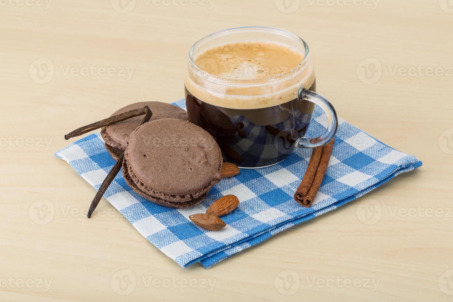 Coffee with macaroons photo