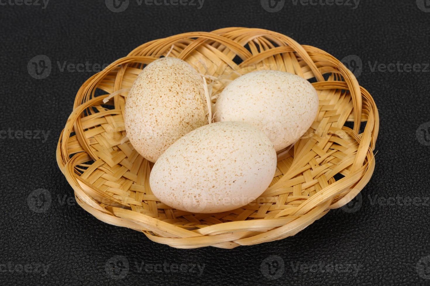 Three big raw turkey egg photo