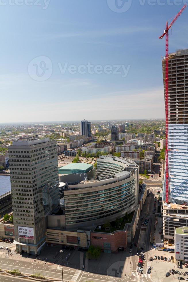 Warsaw skyline with warsaw towers photo