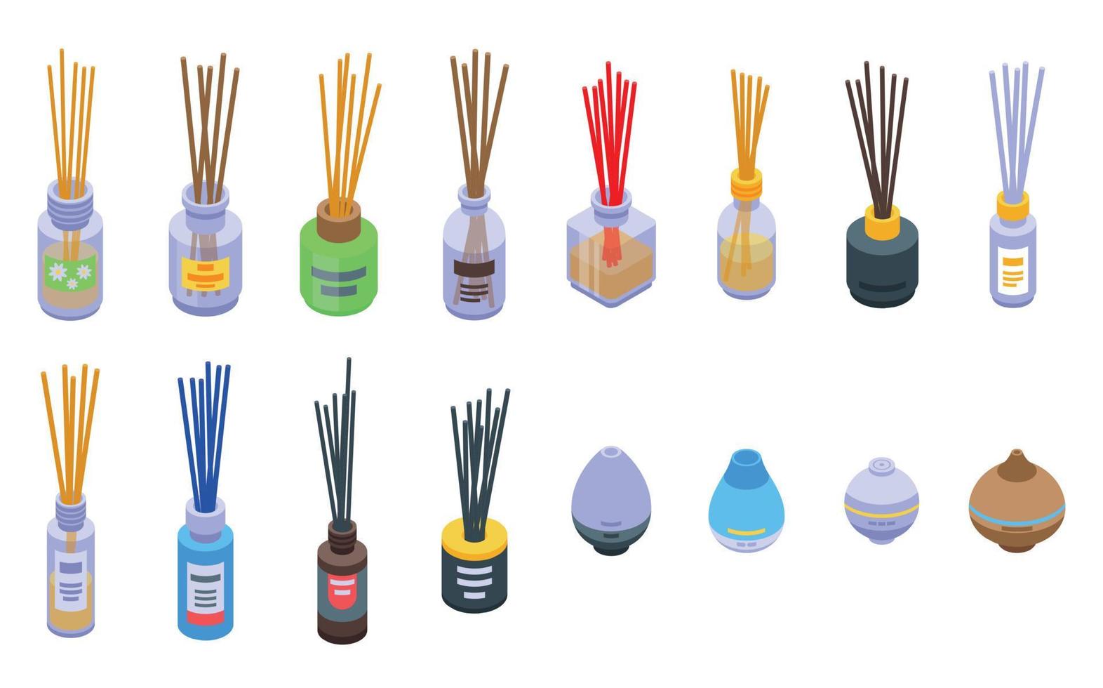 Diffuser icons set, isometric style vector