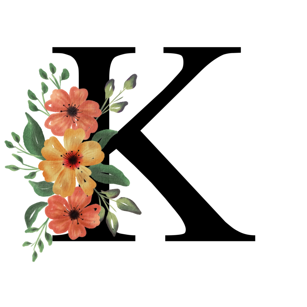 bloemen letter alfabet png