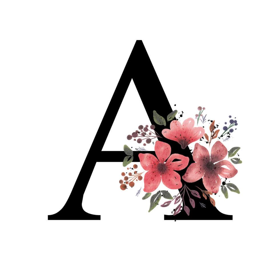 bloemen letter alfabet png