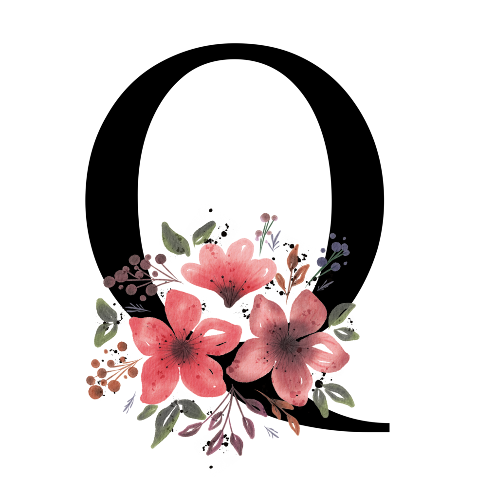 bloemen letter alfabet png