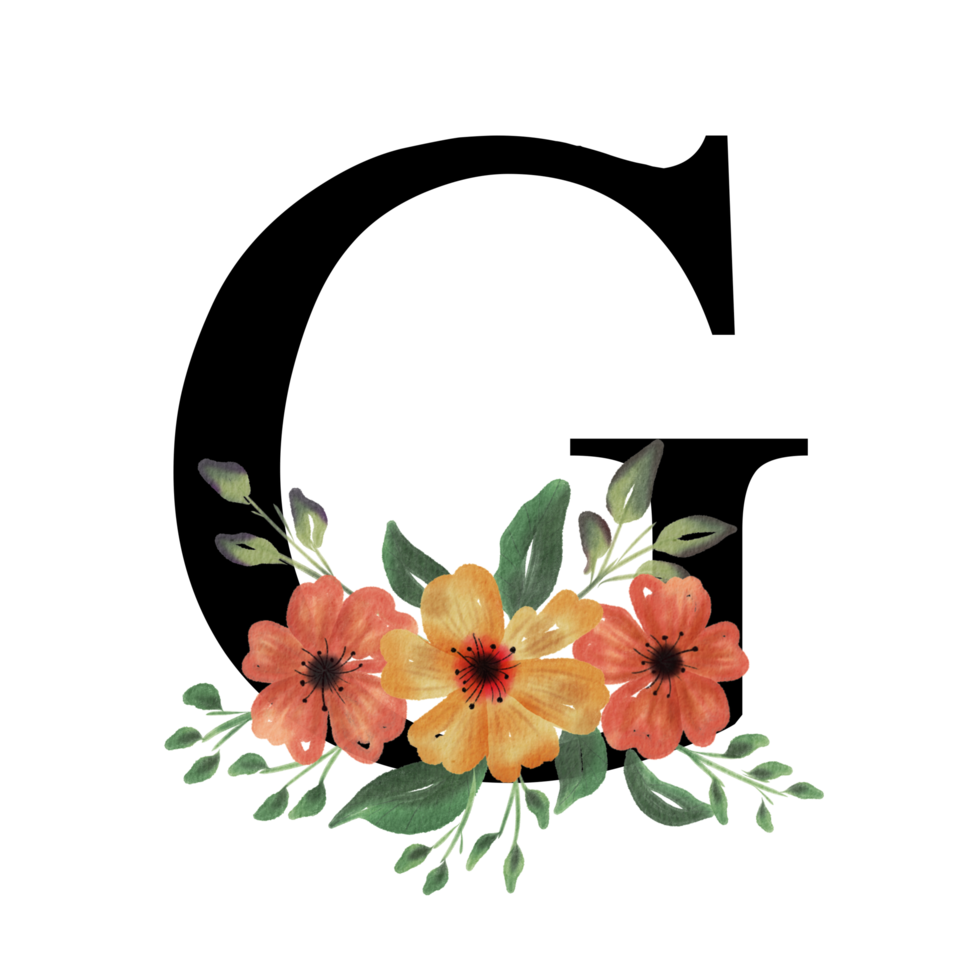 florales Buchstabenalphabet png