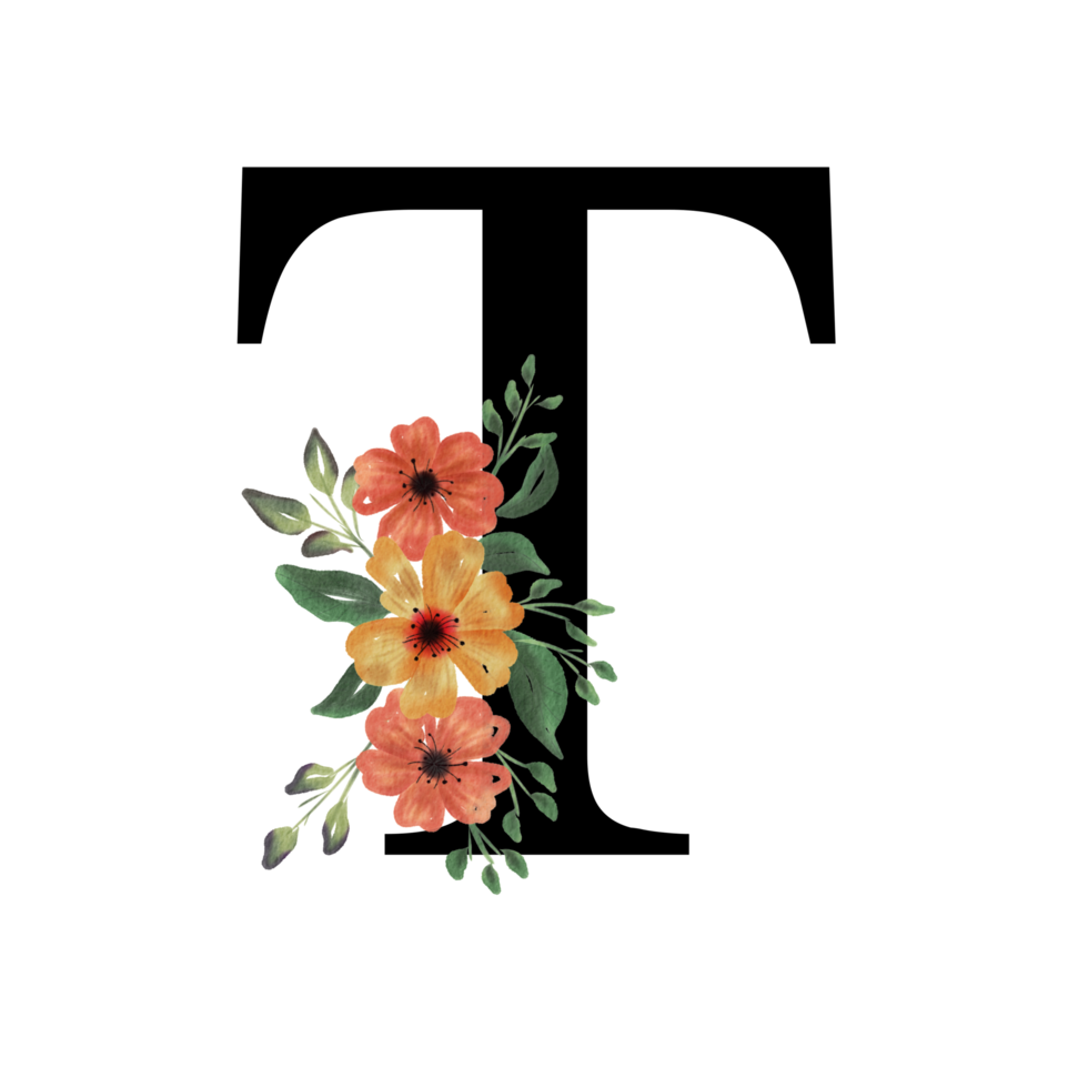 bloemen letter alfabet png