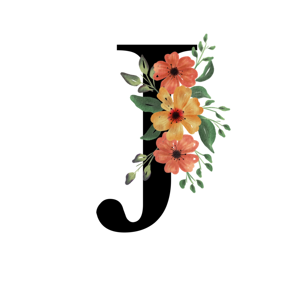 bloemen letter alfabet png