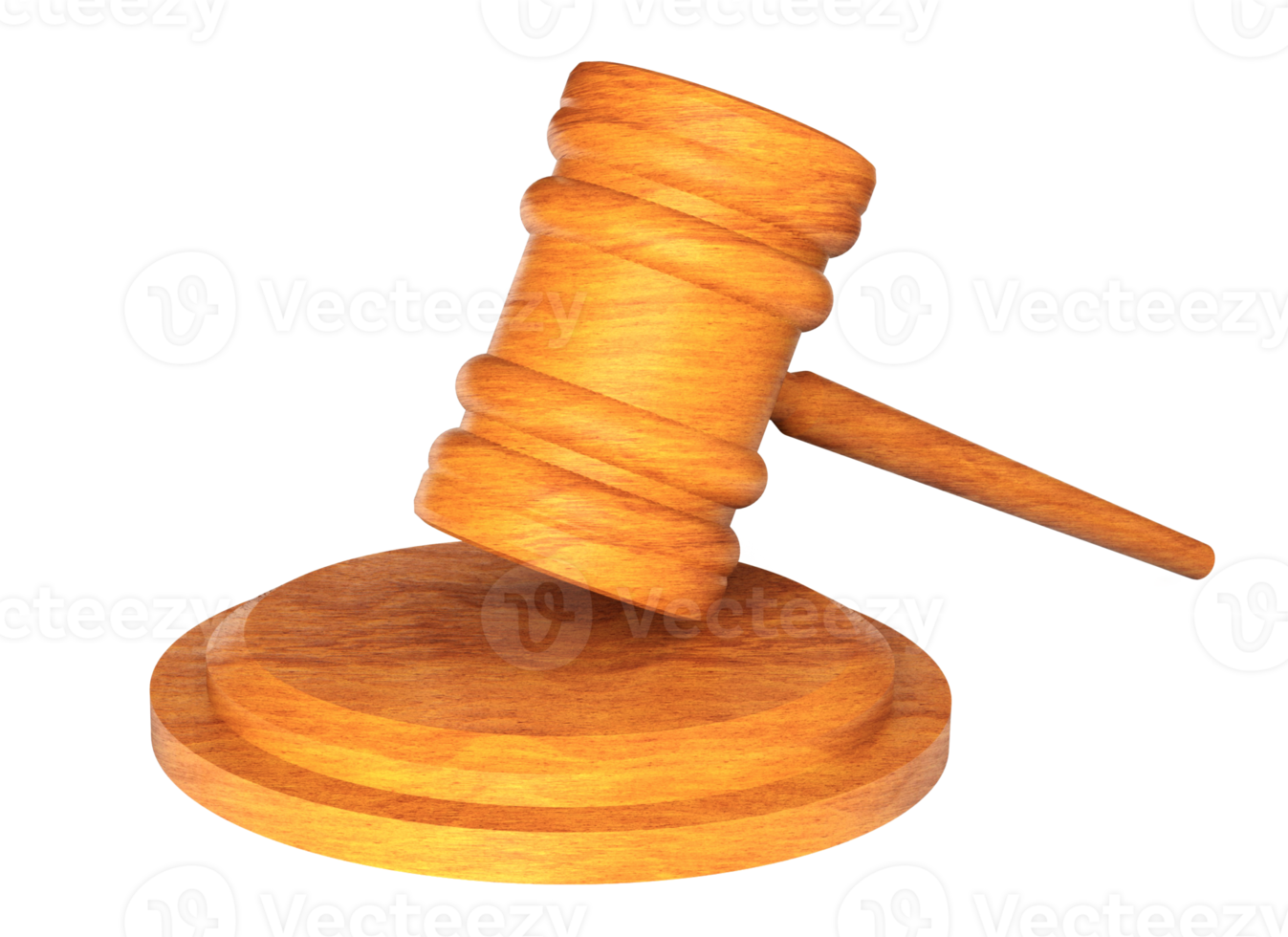 hammer law Wooden judge gavel  HAMMER AND BASE 3D render png