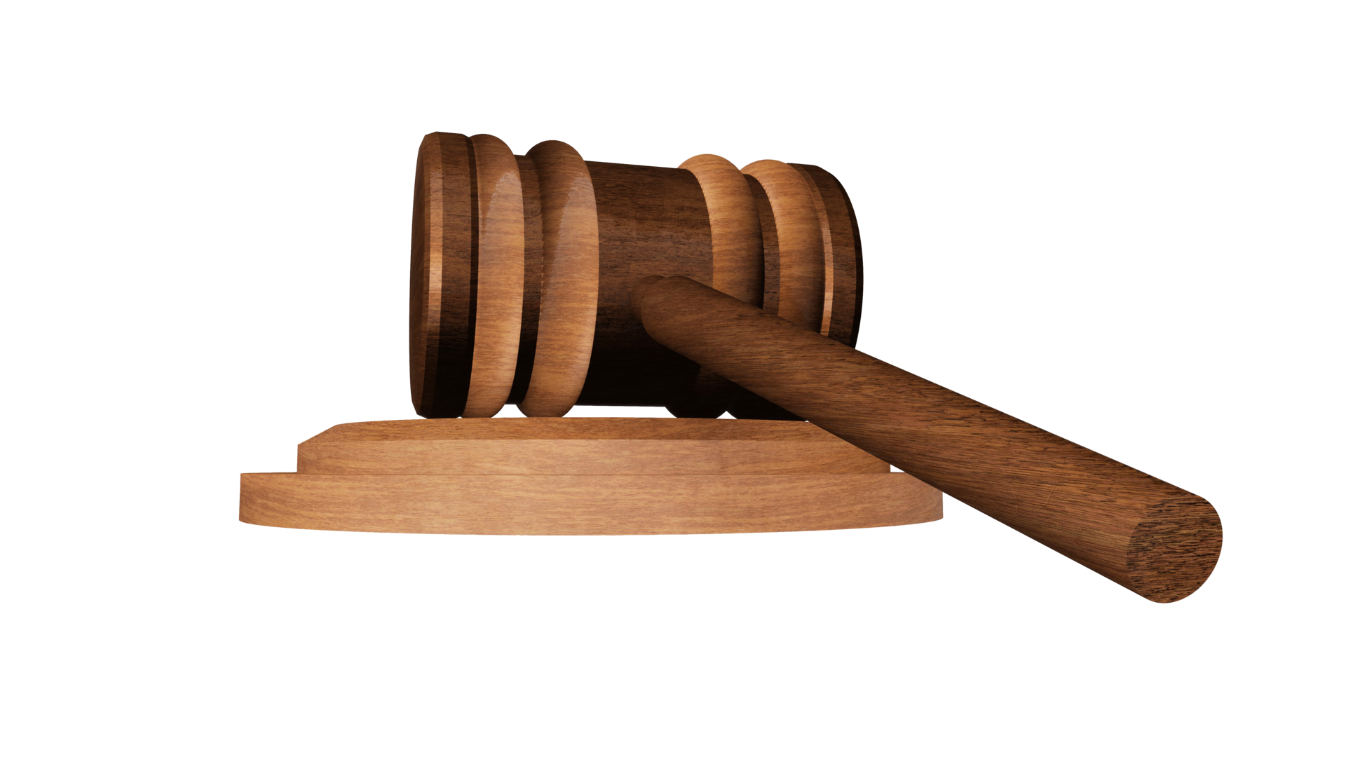 hammer law Wooden judge gavel HAMMER AND BASE 3D render 8550008 PNG