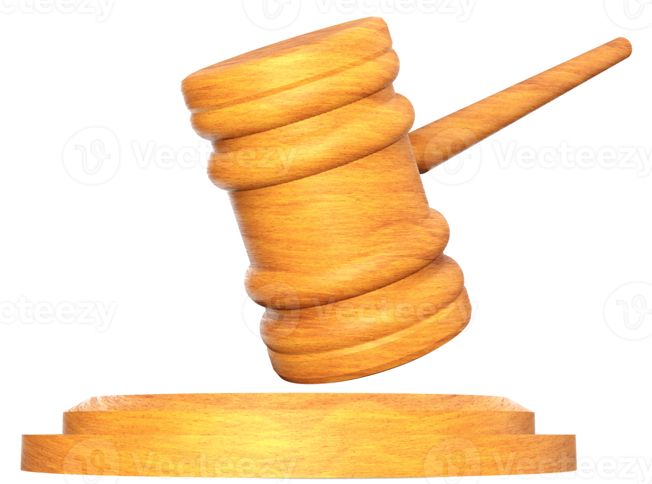 hammer law Wooden judge gavel  HAMMER AND BASE 3D render png