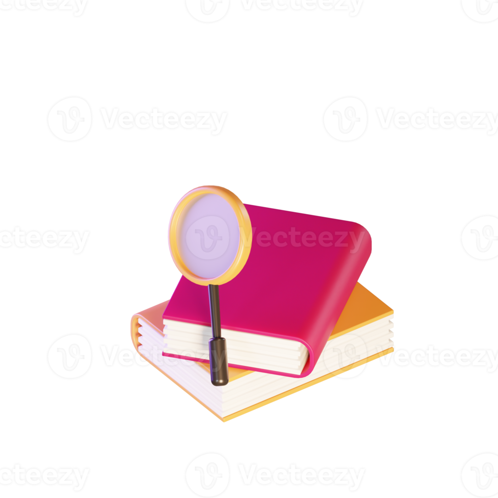 3D illustration object icon book png