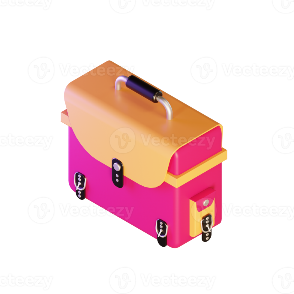 3D illustration object icon school bag png