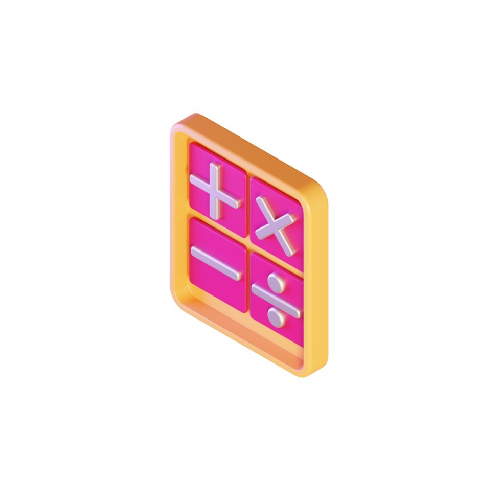 3D illustration object icon calculator png