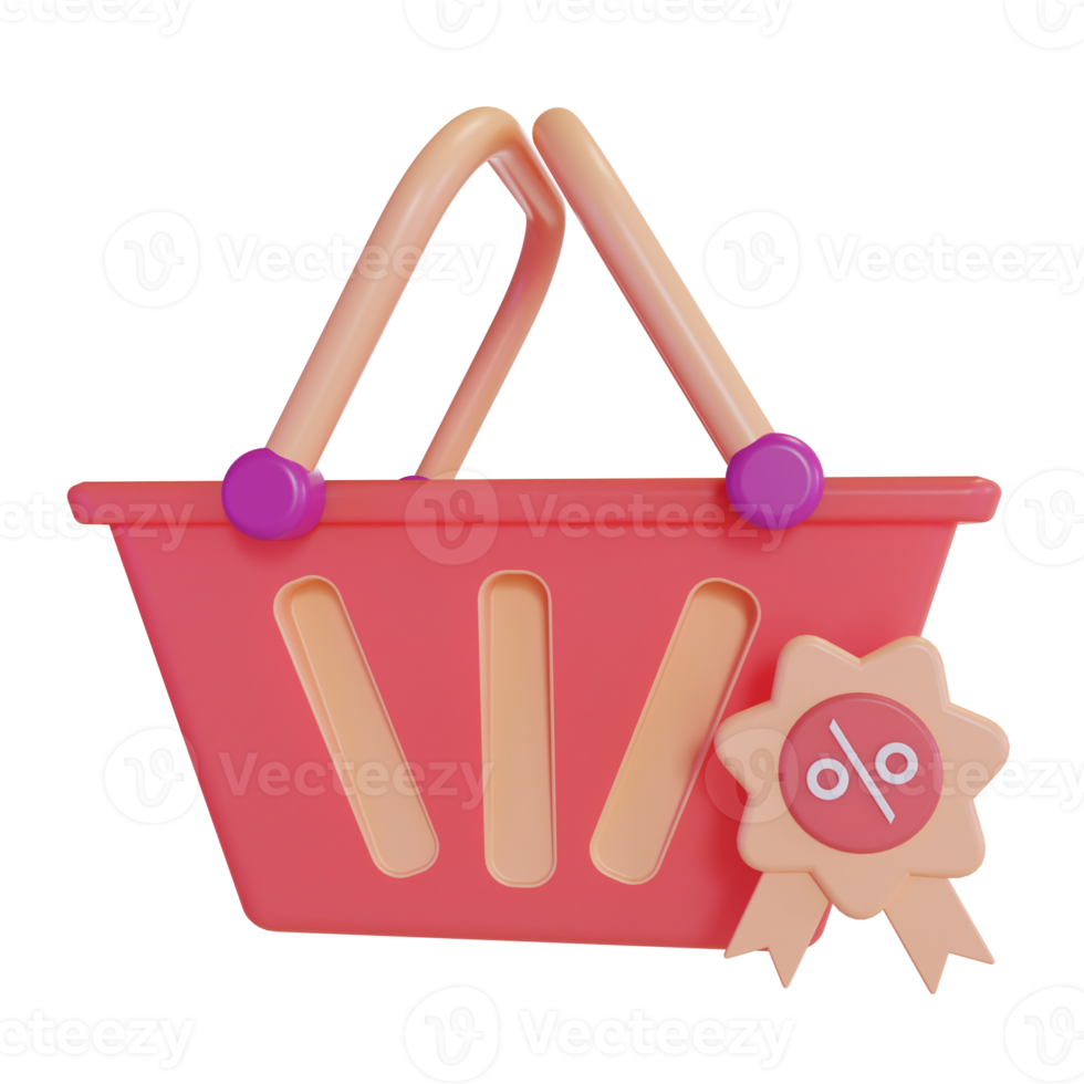 3D illustration object icon shop market discount png
