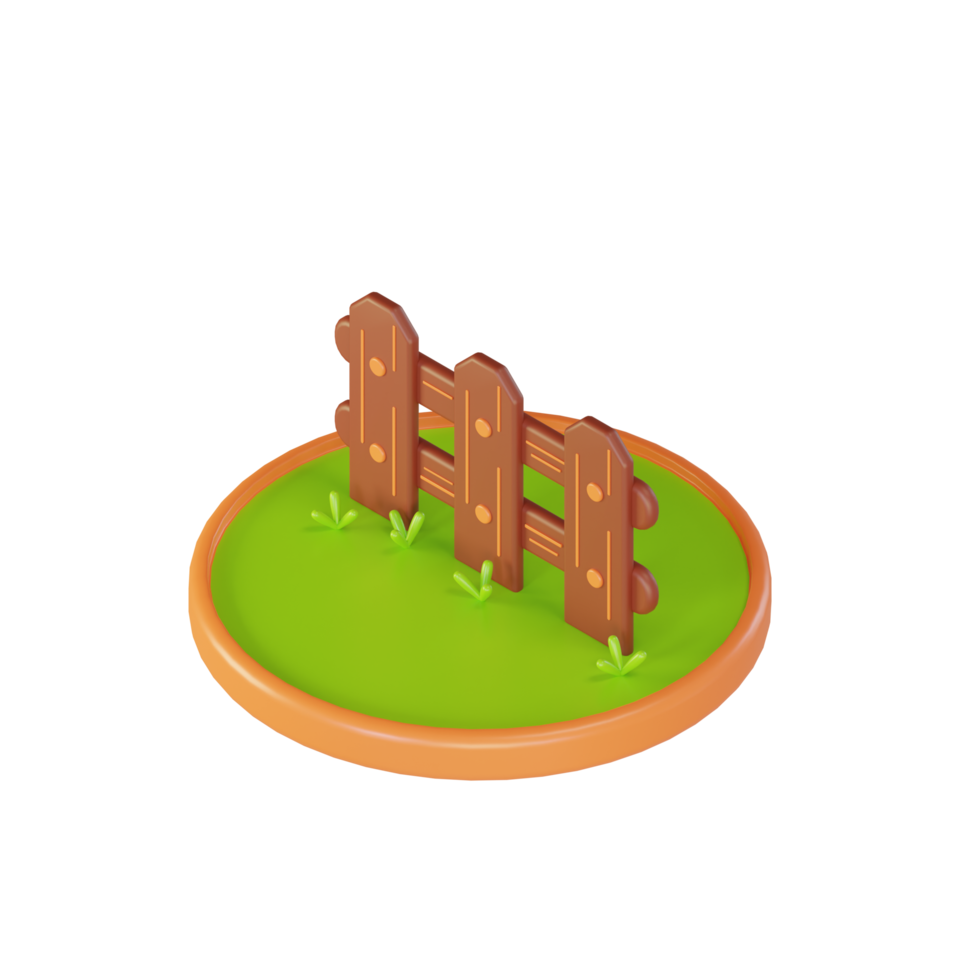 3D Illustration object icon wooden fence png