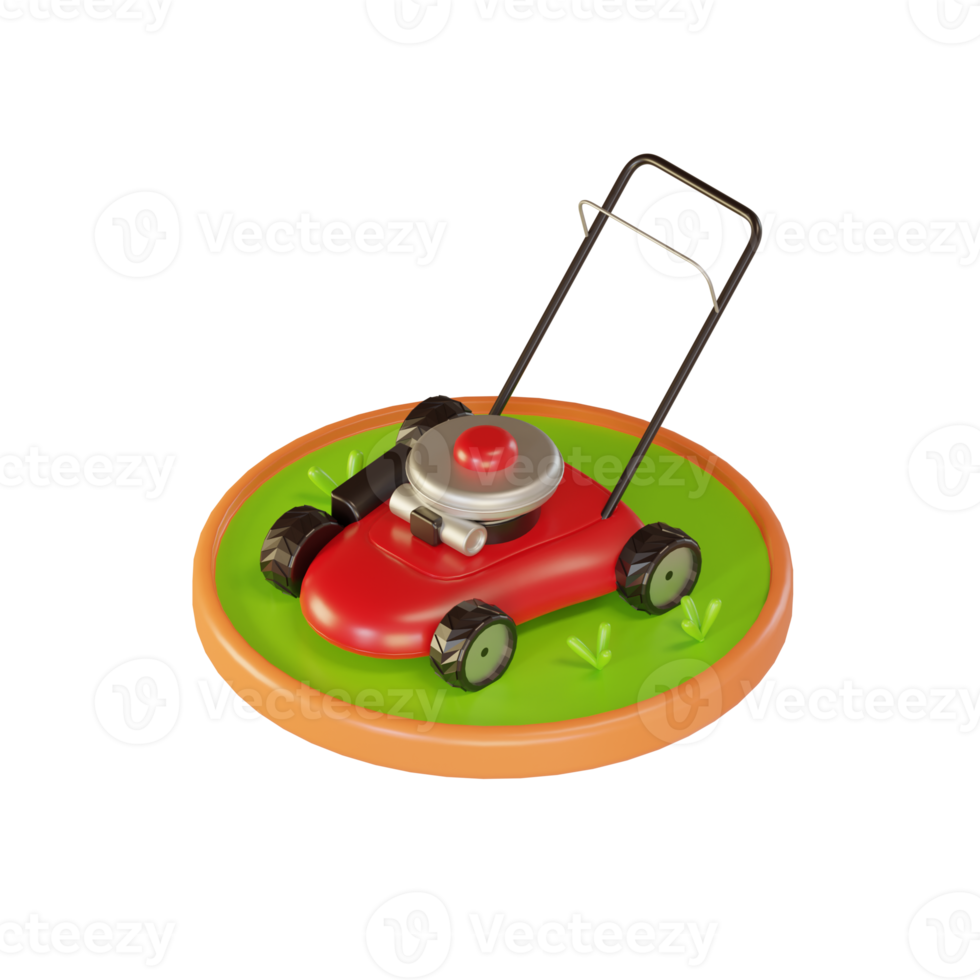 3d illustratie object pictogram gras-snijmachine png