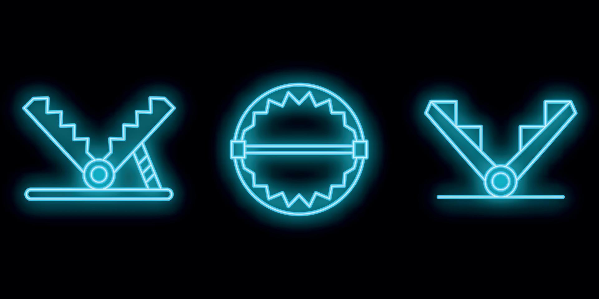 Trap icons set vector neon