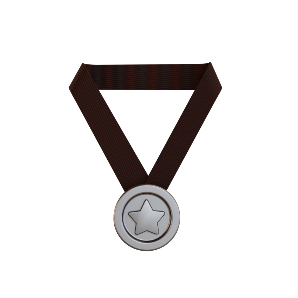 3d icono gimnasio, medalla de plata png