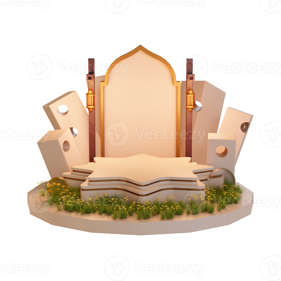 Islamic Ramadan Podium 3d Illustration png