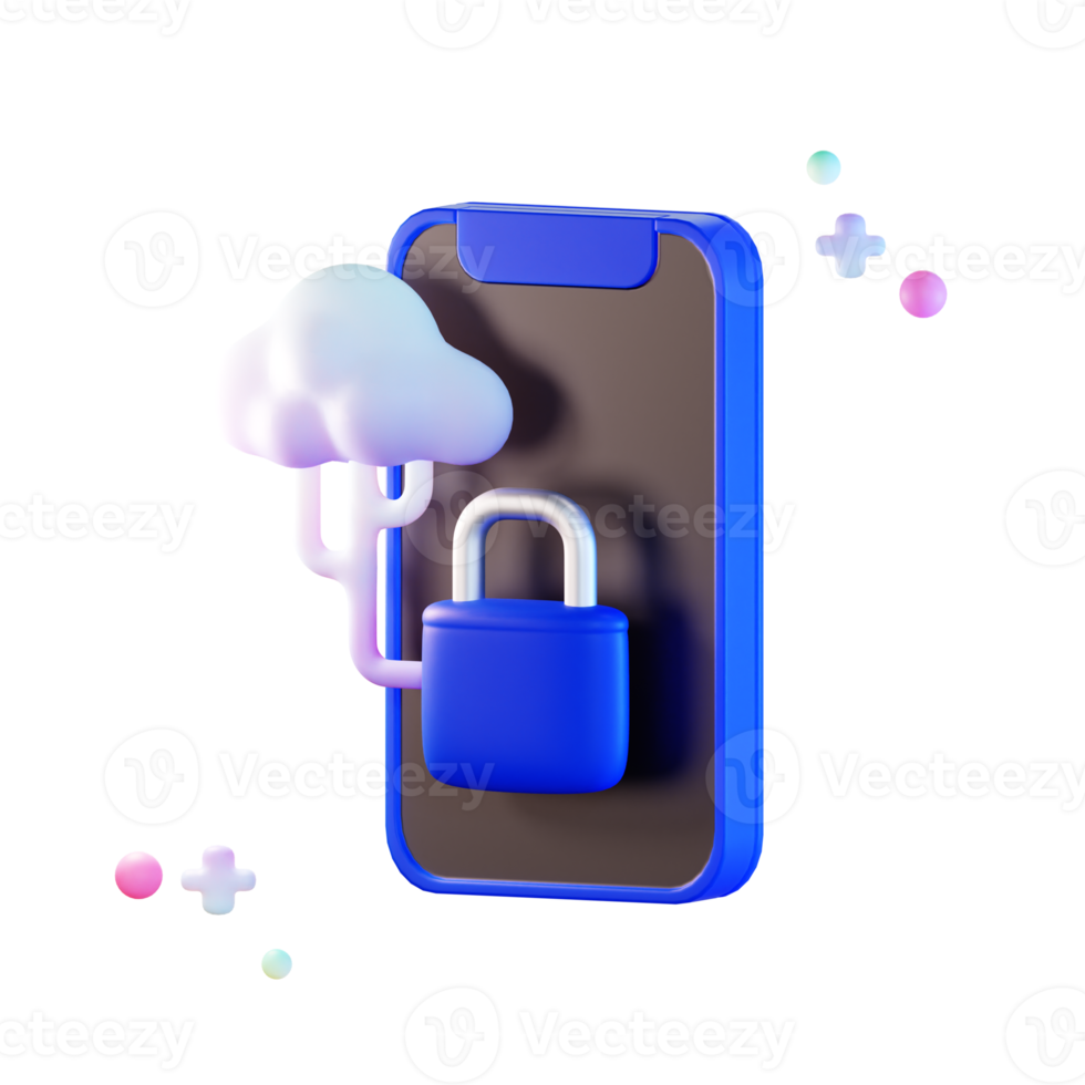 Phone Security 3d Illustration png