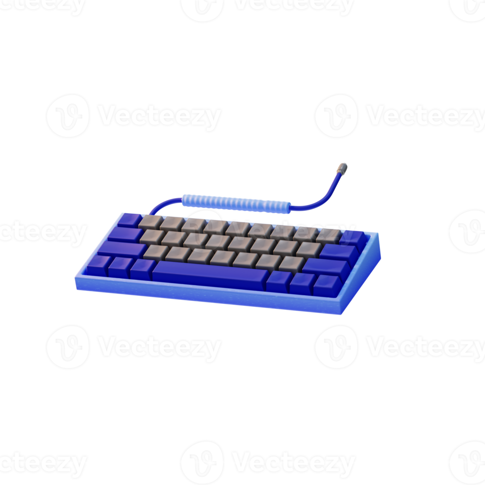 Mechanisches Tastaturgerät elektronisches Symbol 3D-Darstellung png