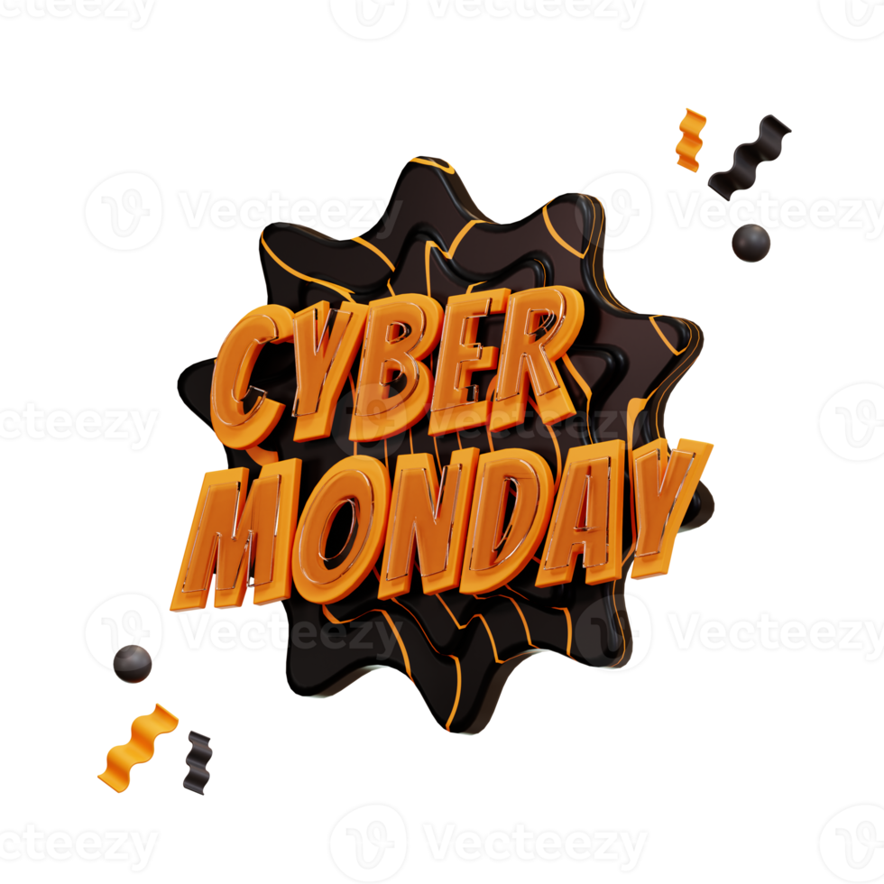 cyber maandag pictogram, 3d illustratie e-commerce png