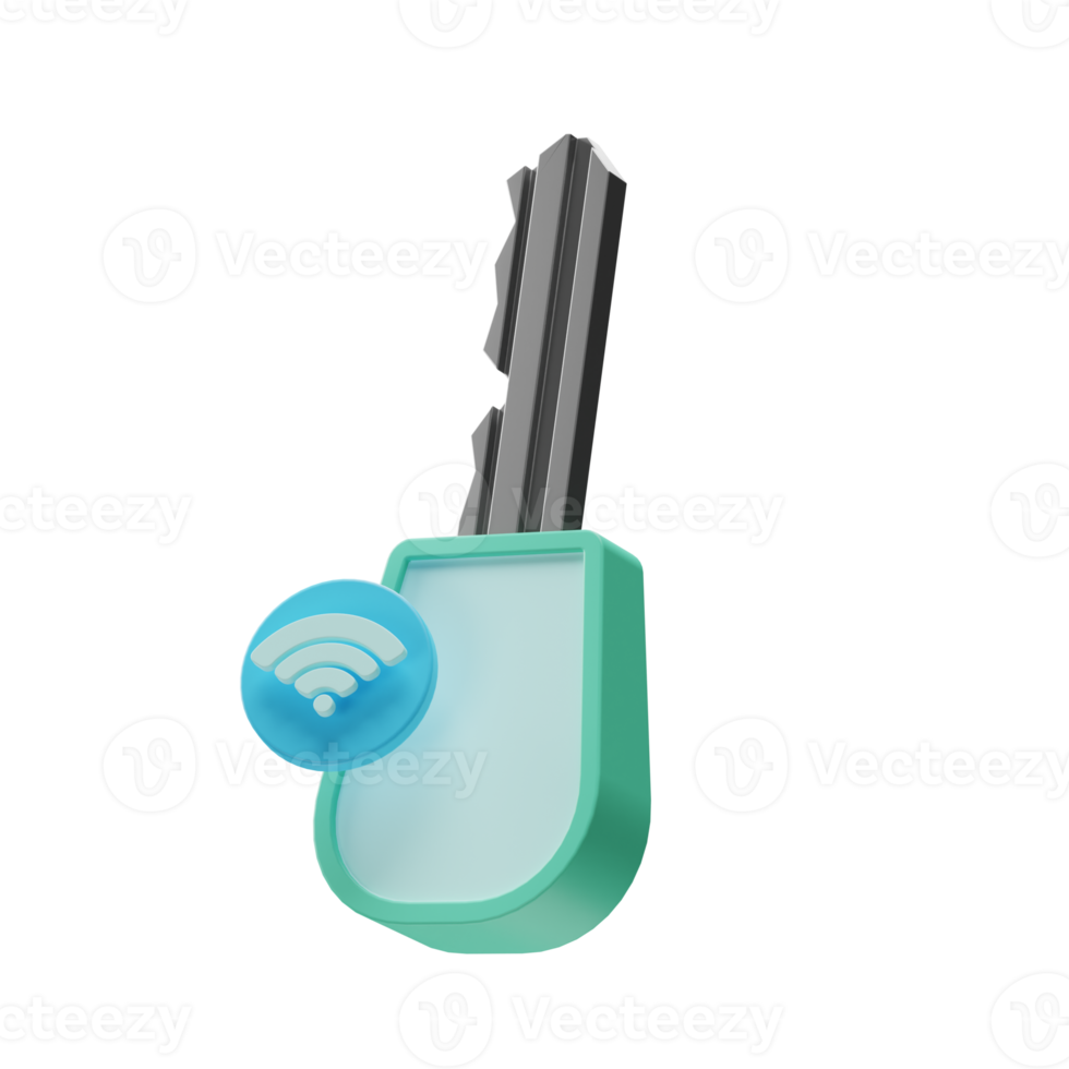 Smart Home Key 3d Illustration png