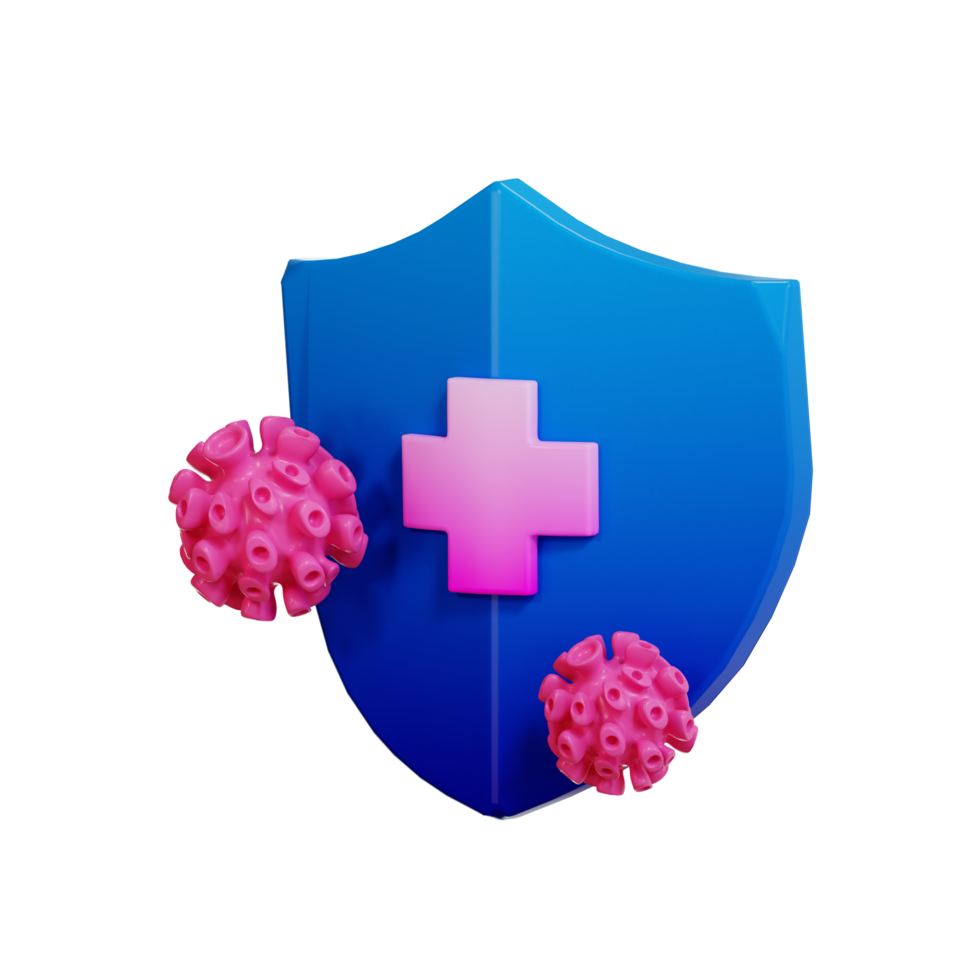 sköldvirus, hälsa och medicin ikon, 3d-illustration png