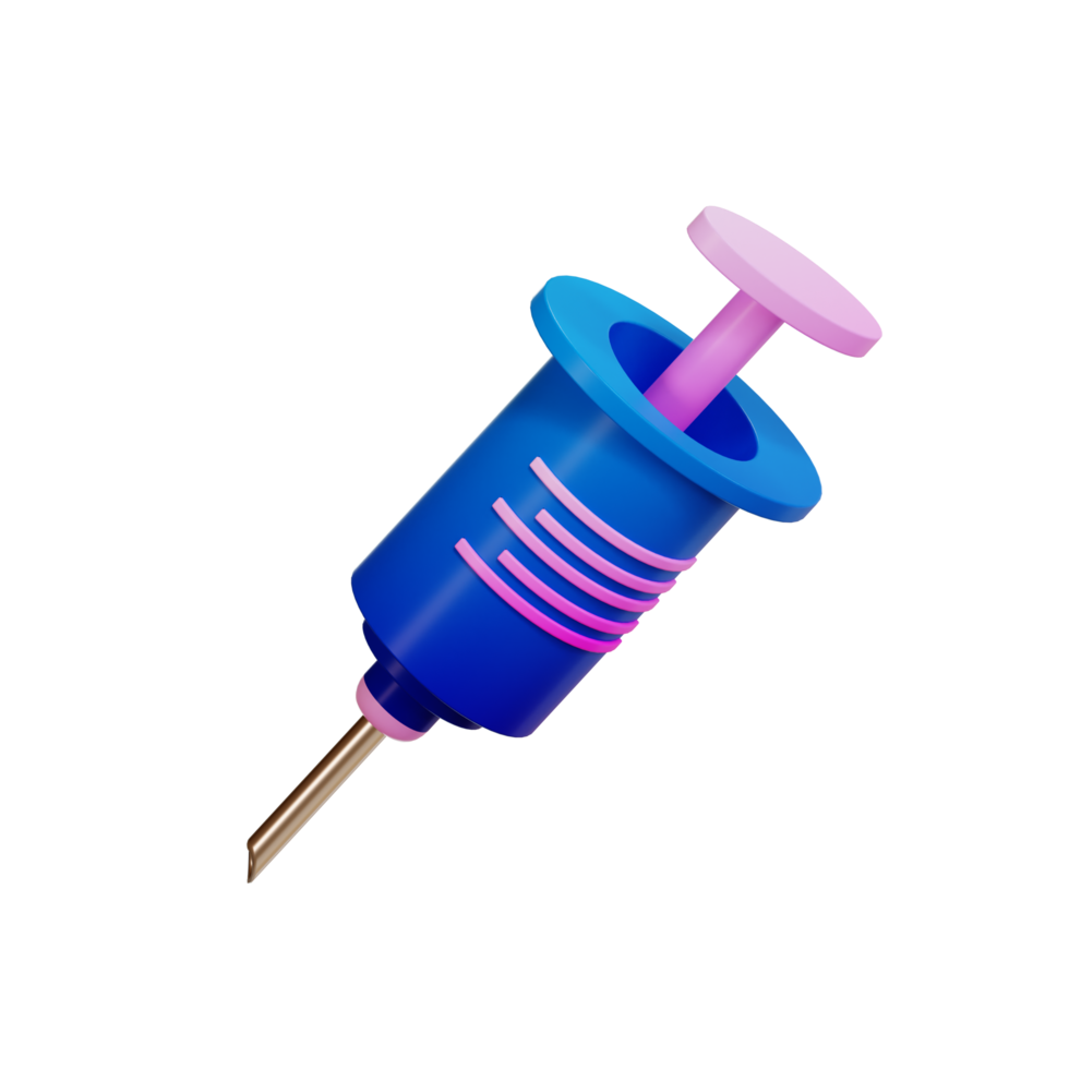 Symbol für Spritze, Gesundheit und Medizin, 3D-Illustration png