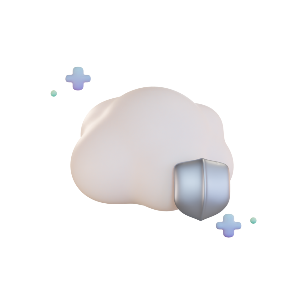 système cloud, illustration 3d de protection png