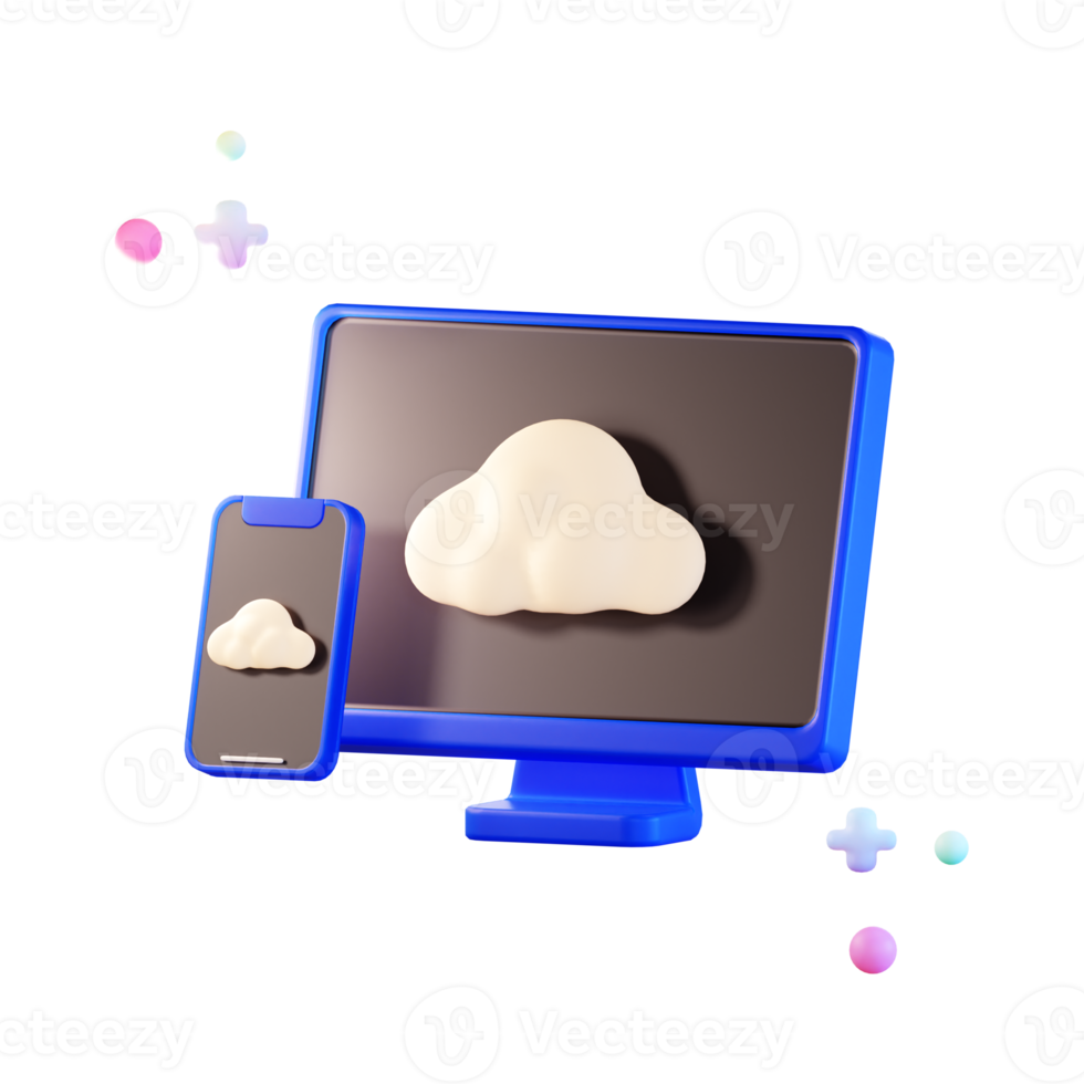 Cloud System 3d Illustration png