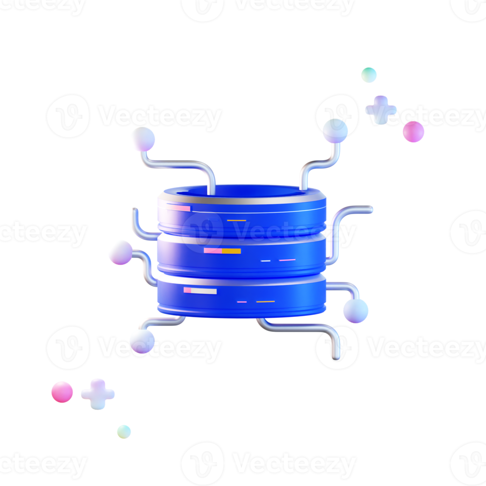 illustrazione 3d di integrazione dei dati png