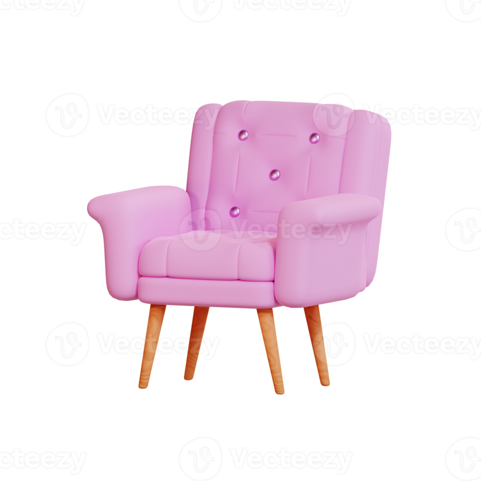 icono de sillón de muebles, ilustración 3d png