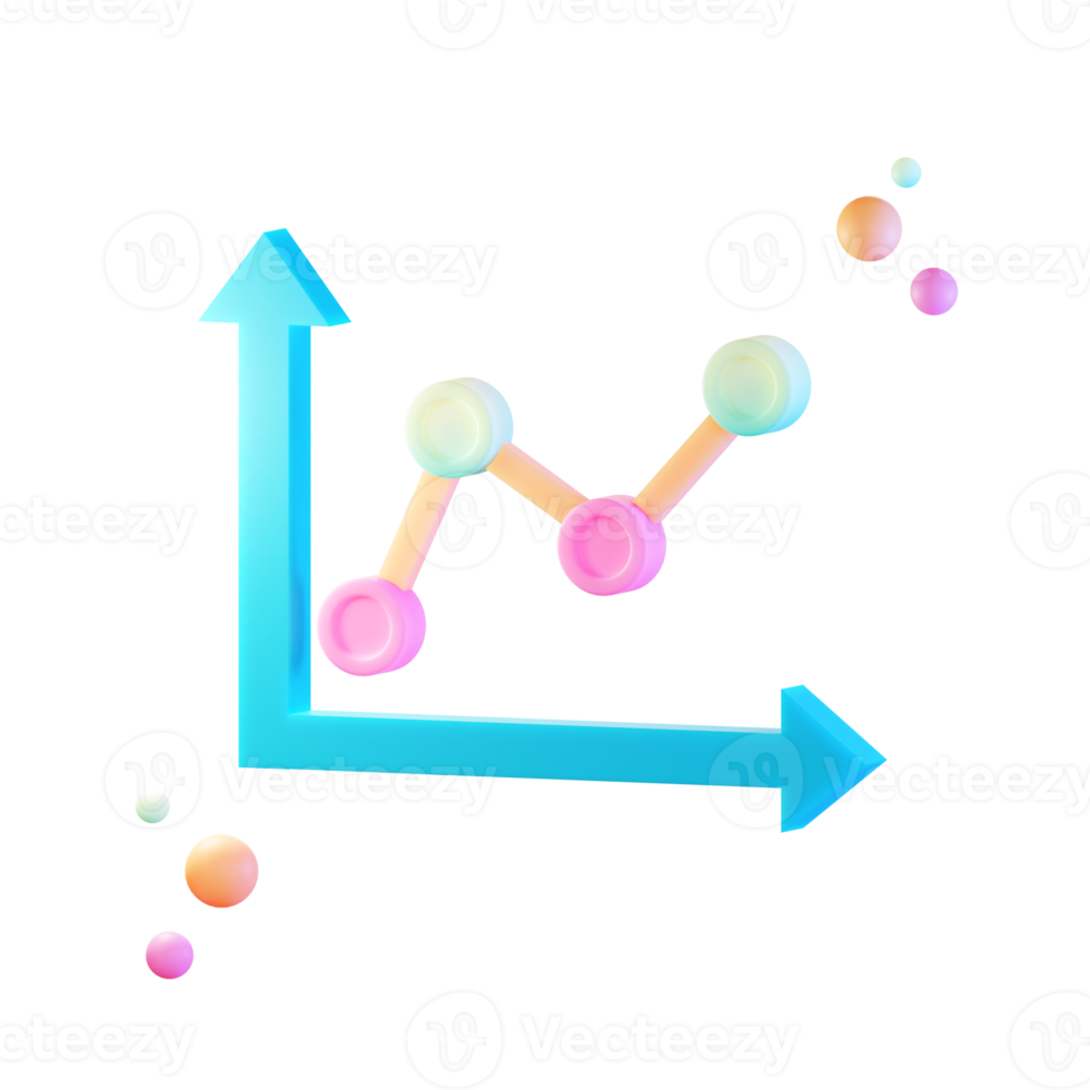 Line Graphic Data Information, 3d Icon Illustration png