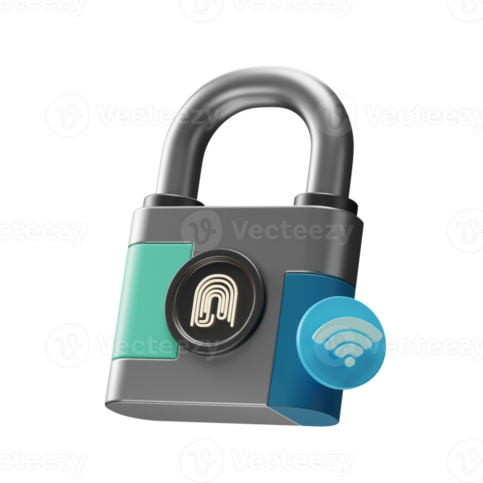 Smart Home Futuristic Lock 3d Illustration png