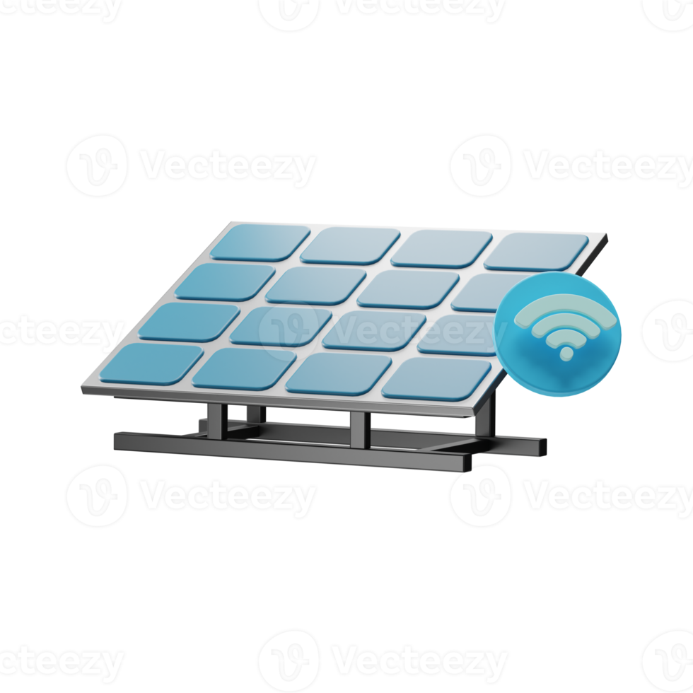 Smart Home solar panels 3d Illustration png