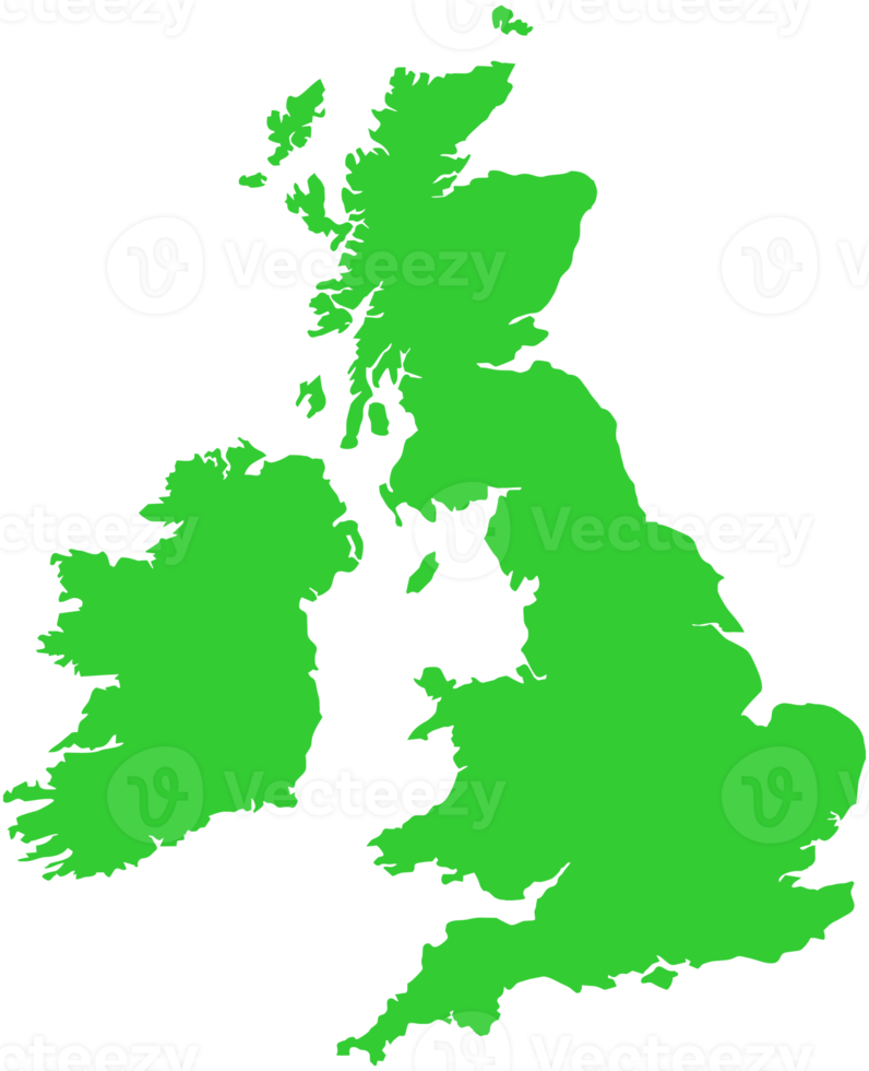 Karte von Großbritannien und Irland transparentes PNG