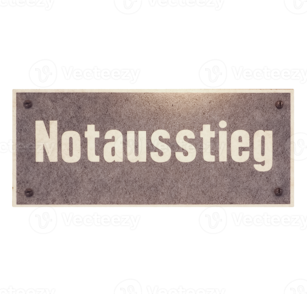 German sign transparent PNG. Notausstieg Emergency exit png