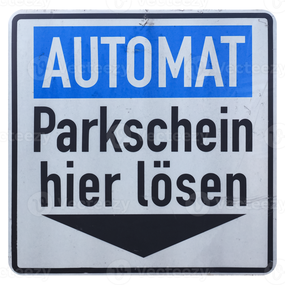 German sign transparent PNG. Pay parking ticket here png