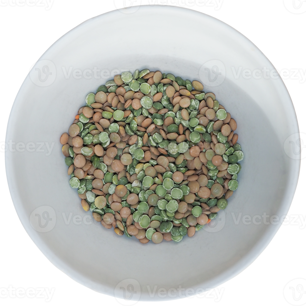 lentilles et petits pois dans un bol png transparent