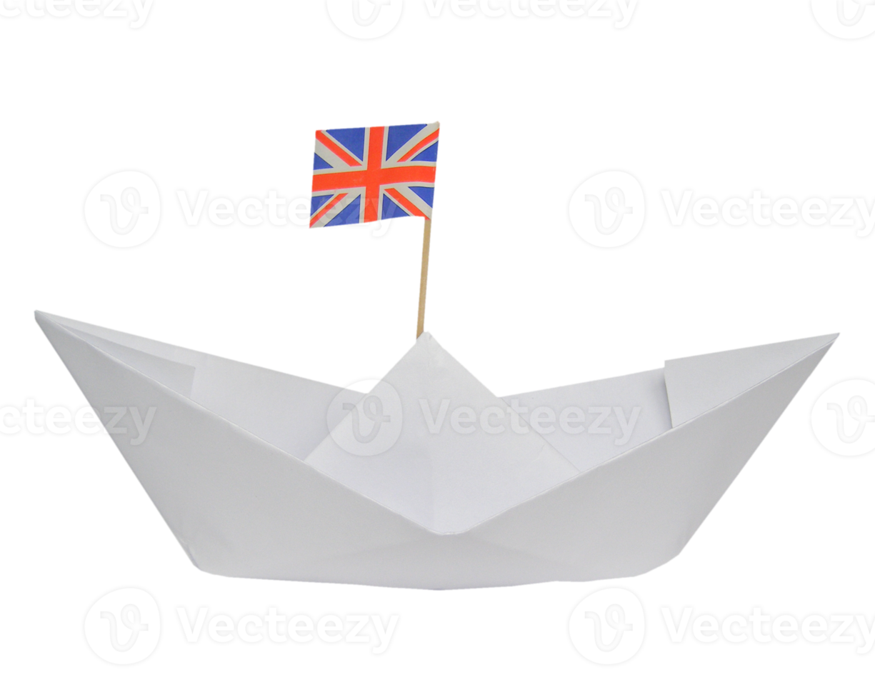 Paper ship with UK Flag transparent PNG